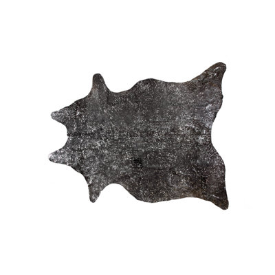 6' X 7' Brown and Silver Cowhide Hand Knotted Area Rug