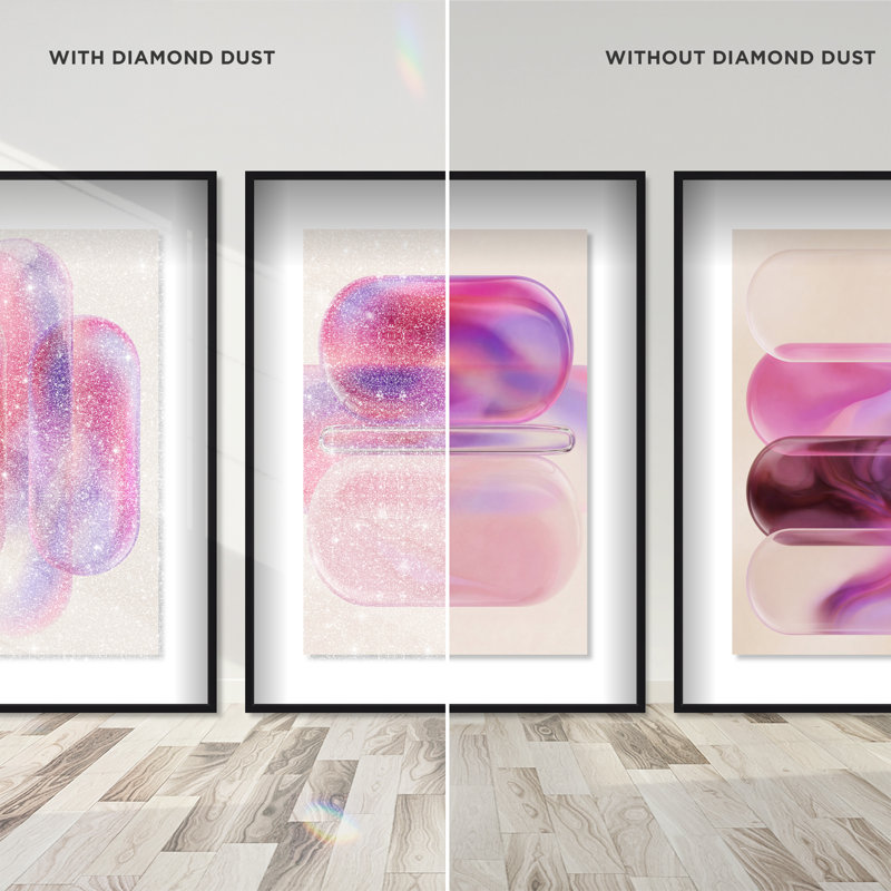 Rose Topaz Set Set by Oliver Gal, 46.5"H x 31.5"W, Black Shadowbox