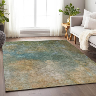 Tapis intérieur / extérieur vert Raffira 