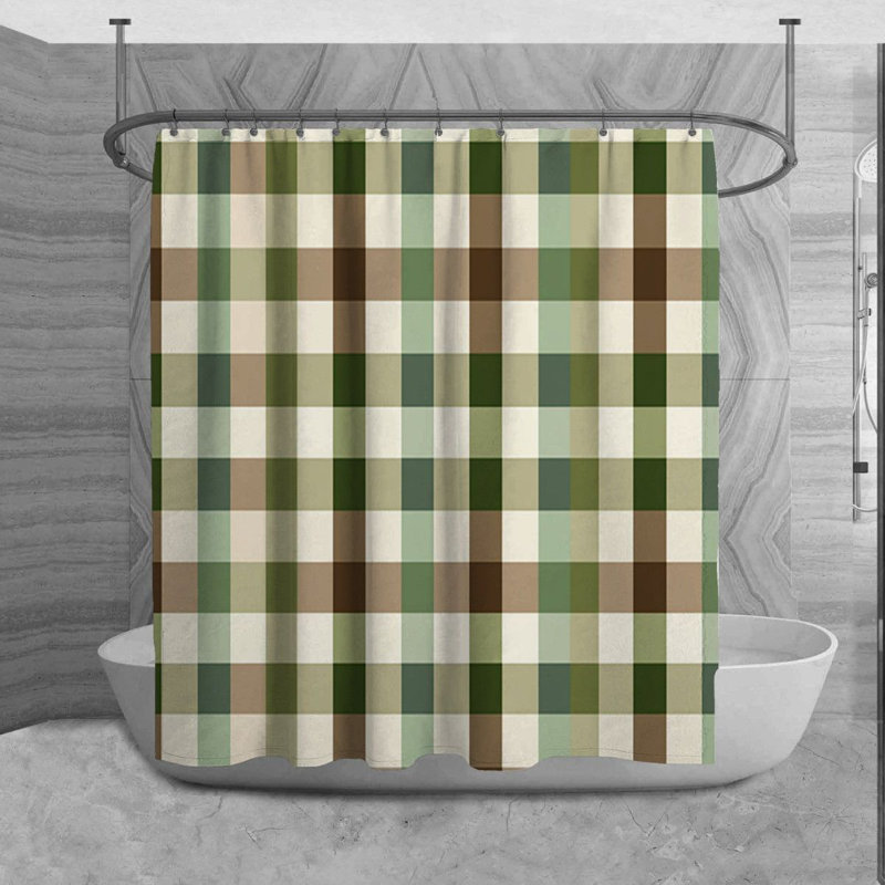 Rideau de douche Saraphine Gingham, H 73 po x l 70 po