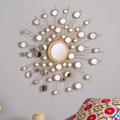 Miroir mural en métal Sunburst