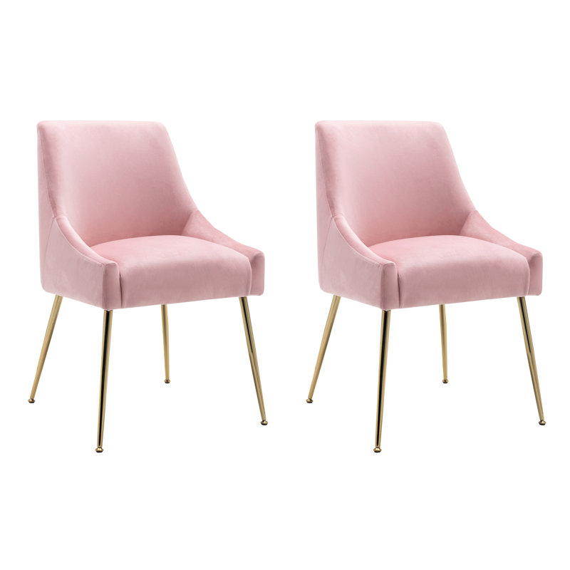 Fauteuil en velours l 21,5 po Koblas, Velours rose