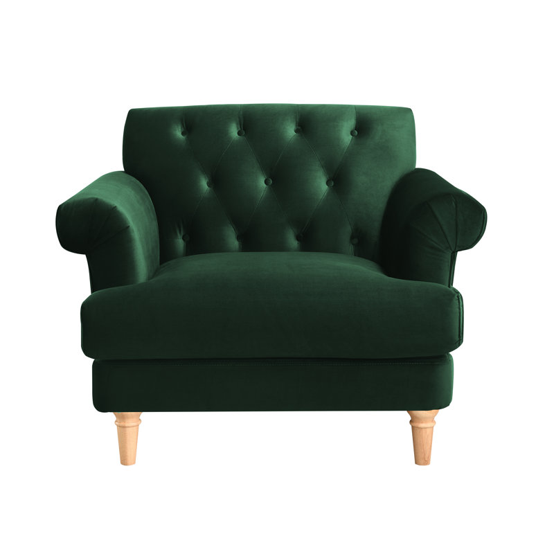 Halltown Velvet Armchair, Hunter Green