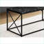 Table basse moderne à aspect marbre noir avec structure en métal en forme de X, facile à assembler pour le salon et amp; Bureau