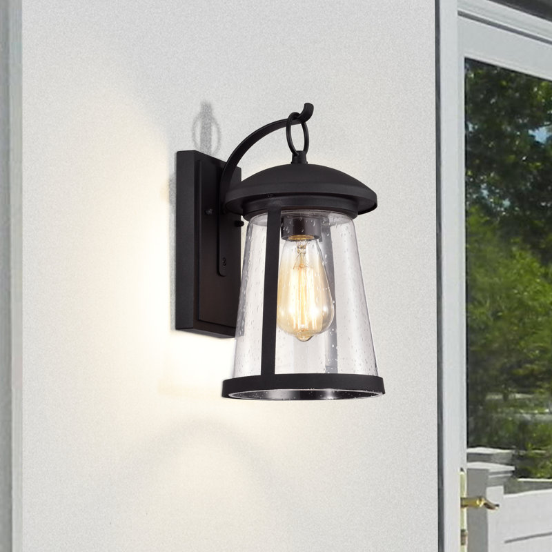 Applique murale d'extérieur noir texturé 8,7 po Det, H 12,25 po x l 6,75 po x P 8 po