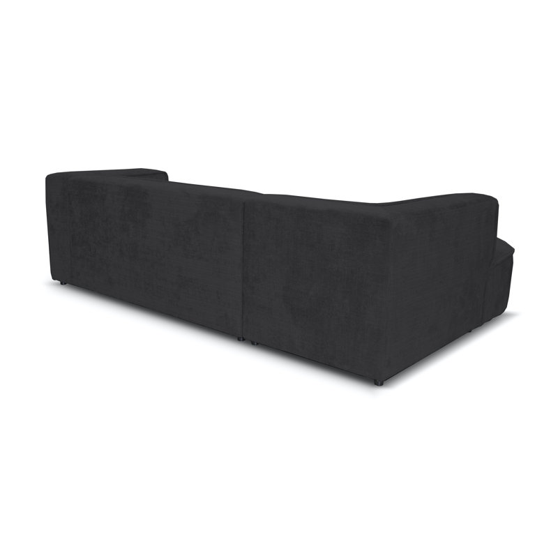 Caetana 4 Seater Corner Sofa , Black, Left Facing