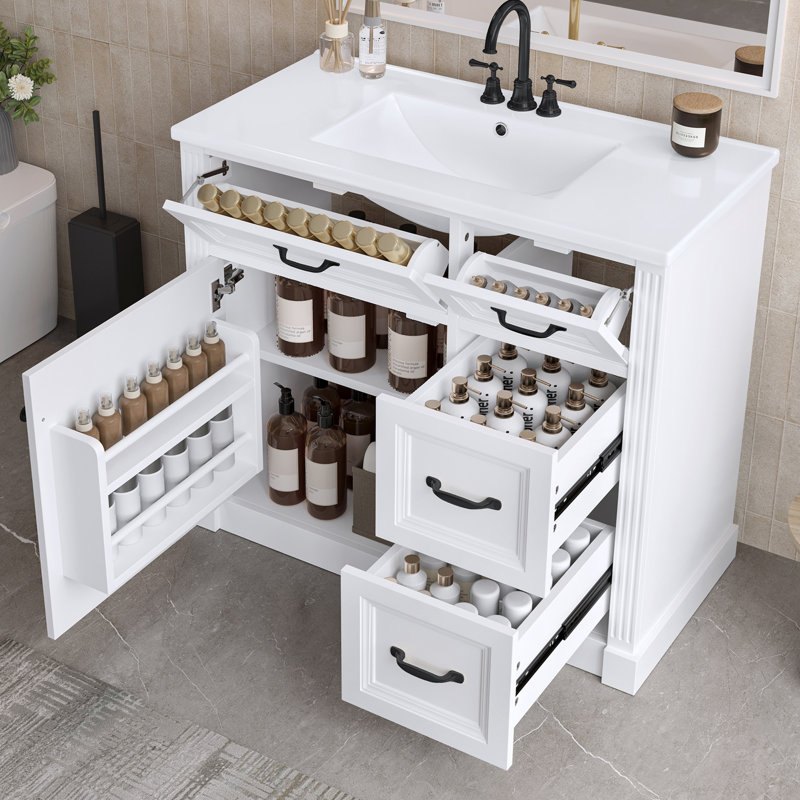 Meuble-lavabo 36 po avec lavabo, Blanc