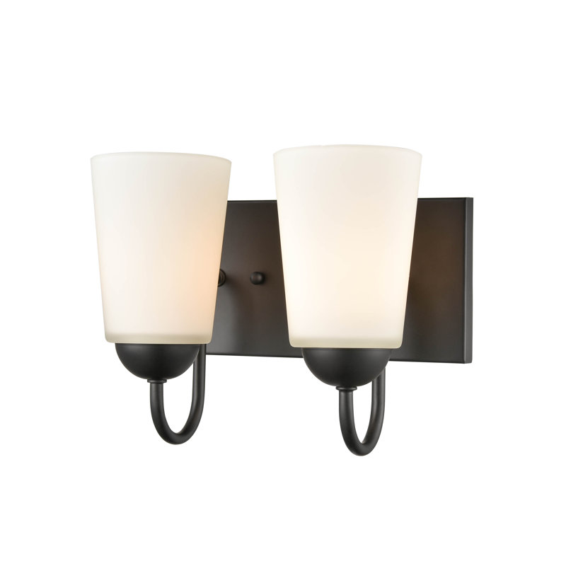 Éclairage de salle de bain à intensité variable 2 lumières Ardak, Noir mat