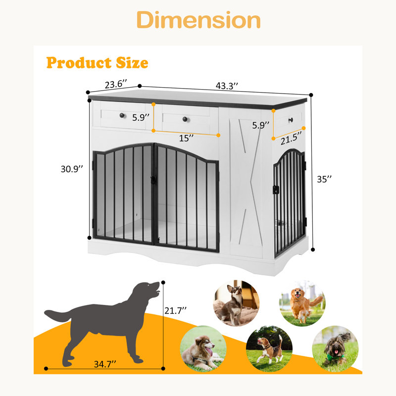 Meuble pour chien 43,3 po Farmhouse