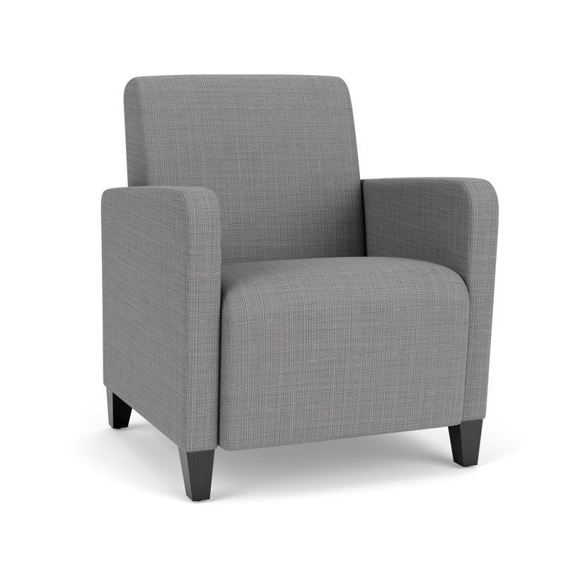 Fauteuil d'invité de réception Ravenna, Bois noir, Gris chambray, Non inclus