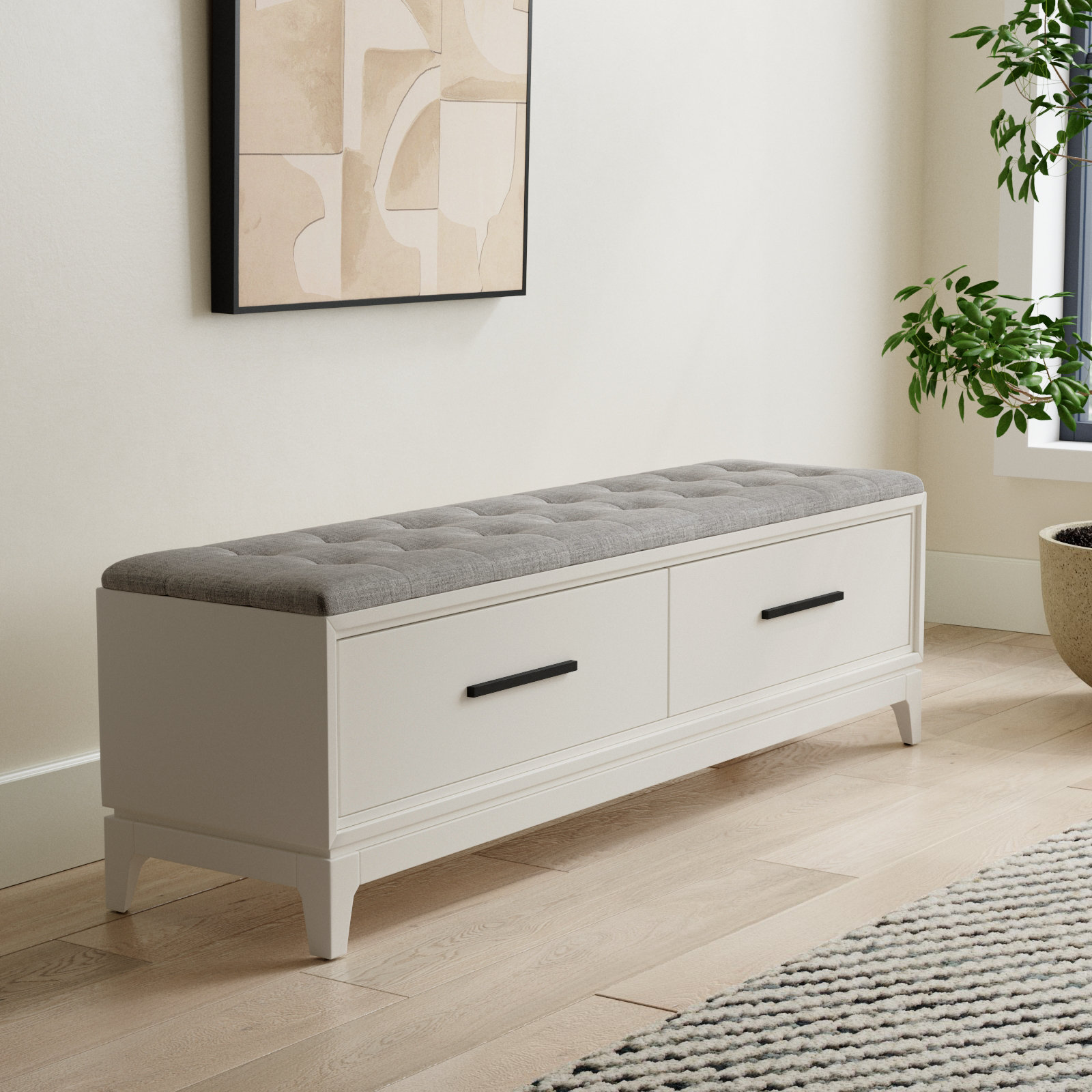 Wrightia Storage Bench, Chalk White