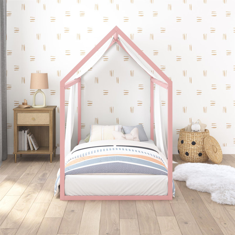 Nova Metal Montessori House Bed, Twin, Pink