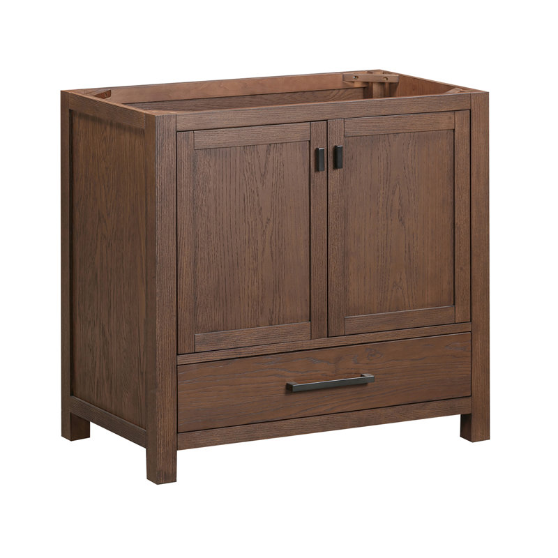 Modero 36'' W Single Bathroom Vanity Base, Mocha Oak