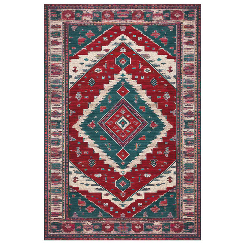 Moroccan Collection Digital Print Cotton-Polyester Rug, Runner 2'8" x 14'10"