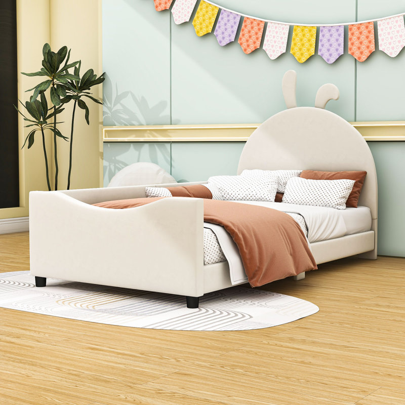 Allinah Upholstered Platform Bed, Beige