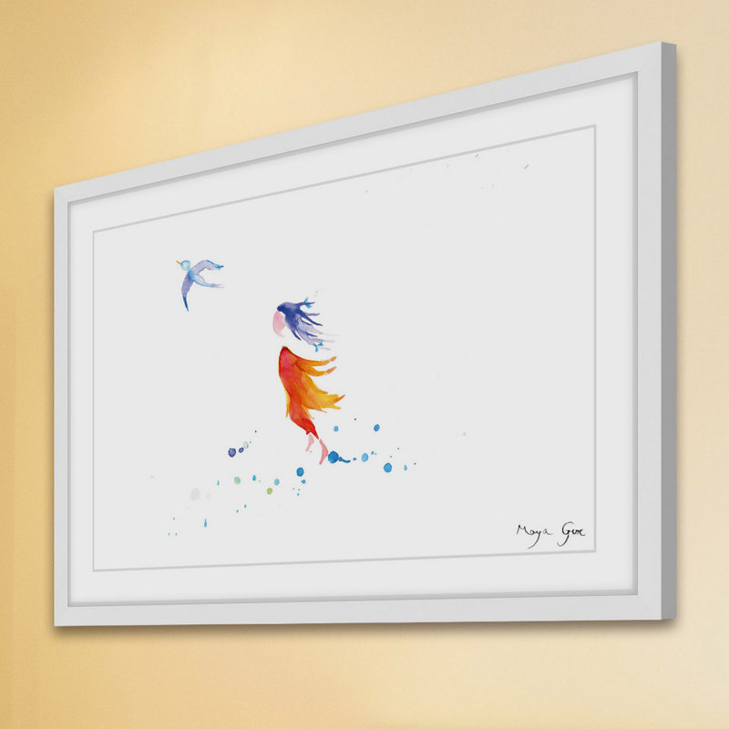 « free fille » par maya gur, reproduction d’art encadrée, H 24 po x l 36 po x P 1,5 po