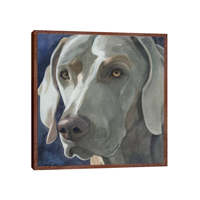 Maxwell by Teresa Kogut - Painting on Canvas, 45.72cm H x 45.72cm W x 3.81cm D, Classic Brown Wood Floater Framed