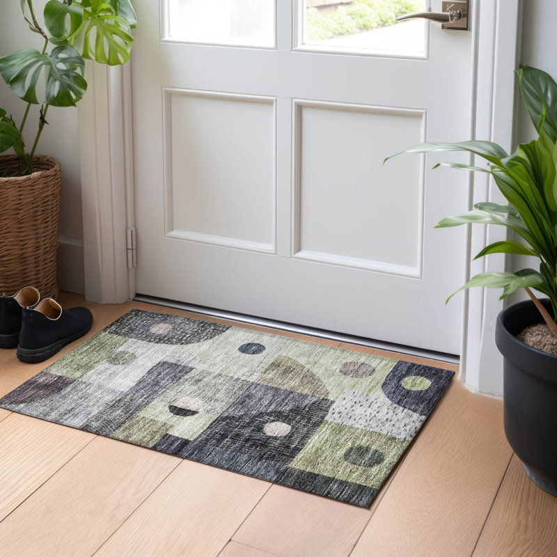 Tapis intérieur / extérieur lavable à la machine Seo ACN1117, Rectangle 1'8" x 2'6"