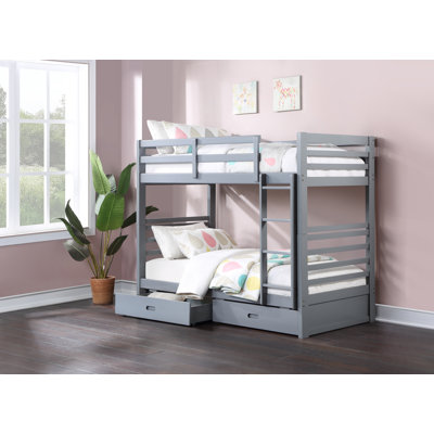 Eugenijus Twin over Twin 2 Drawer Standard Bunk Bed by Harriet Bee