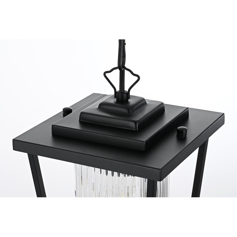 Musson Outdoor Pendant in Black, 12.5" H x 6.5" W x 6.5" D