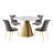 Magallanes 4-Person Round Marble Table Velvet Chairs Dining Set-1463240003-1463240056