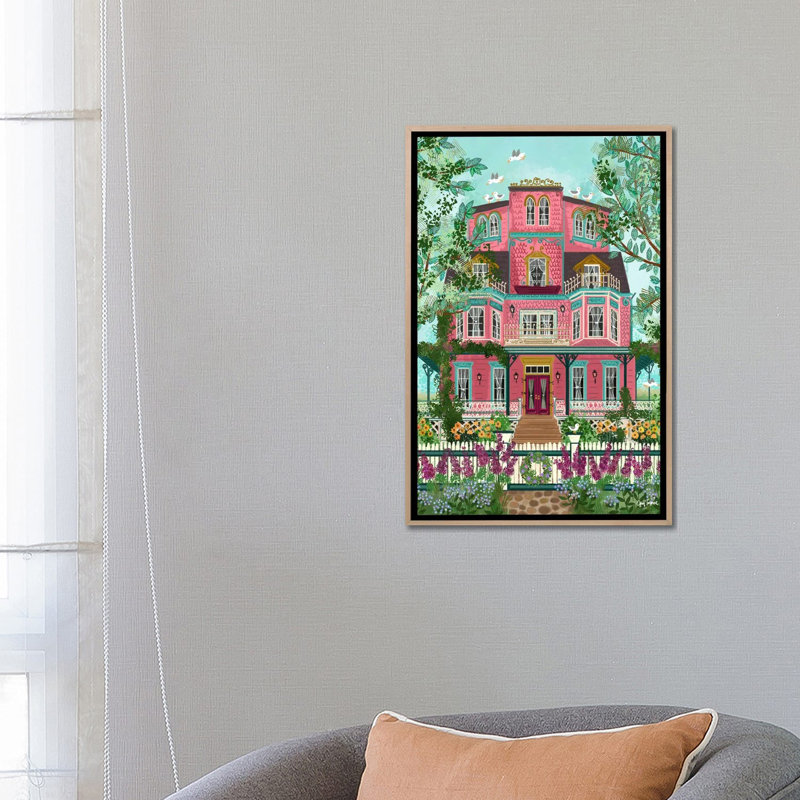 The Beach House - reproduction d'art murale - toile encadrée, Beige, H 26 po x l 18 po