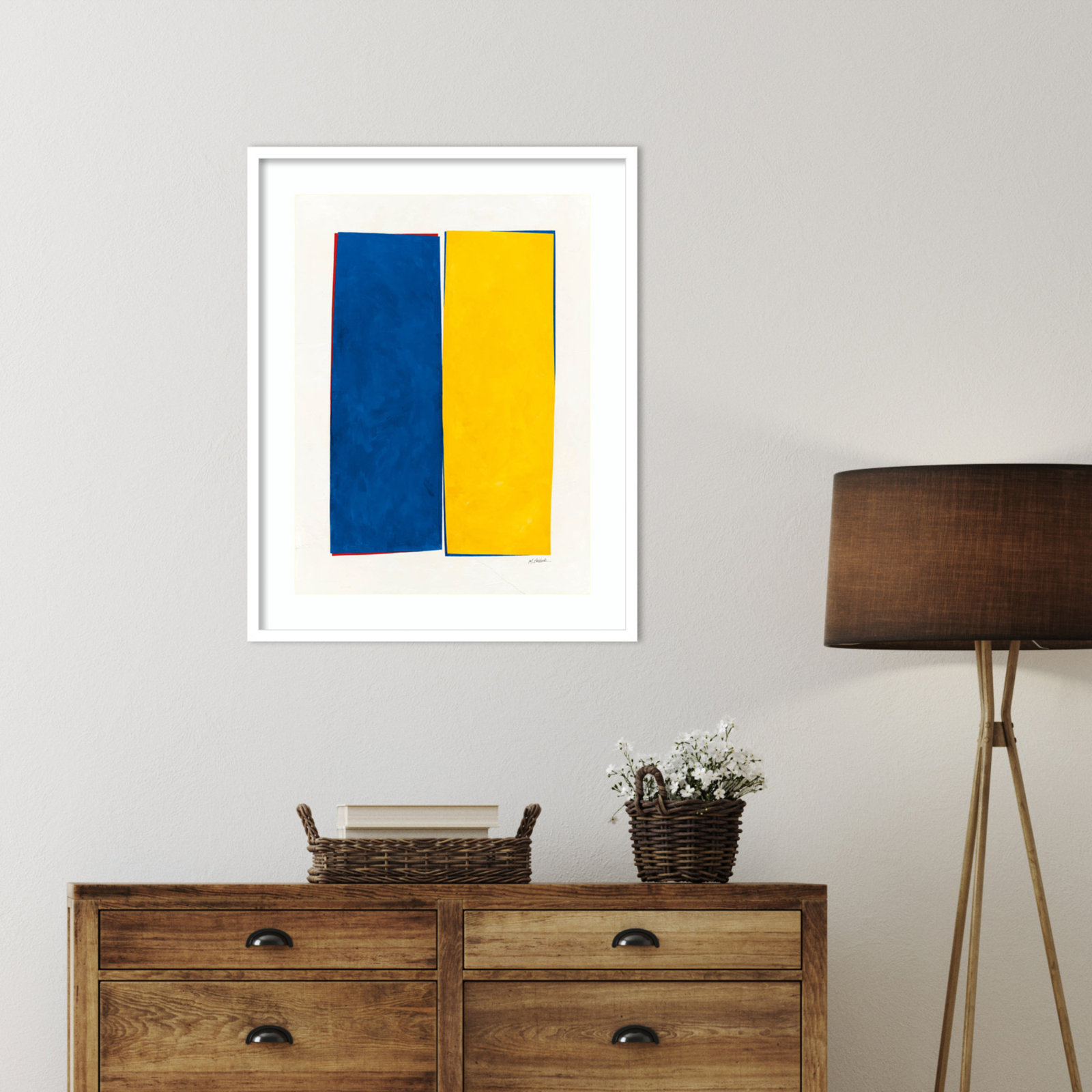 Monolithic I Print, 33" H x 26" W, White Framed