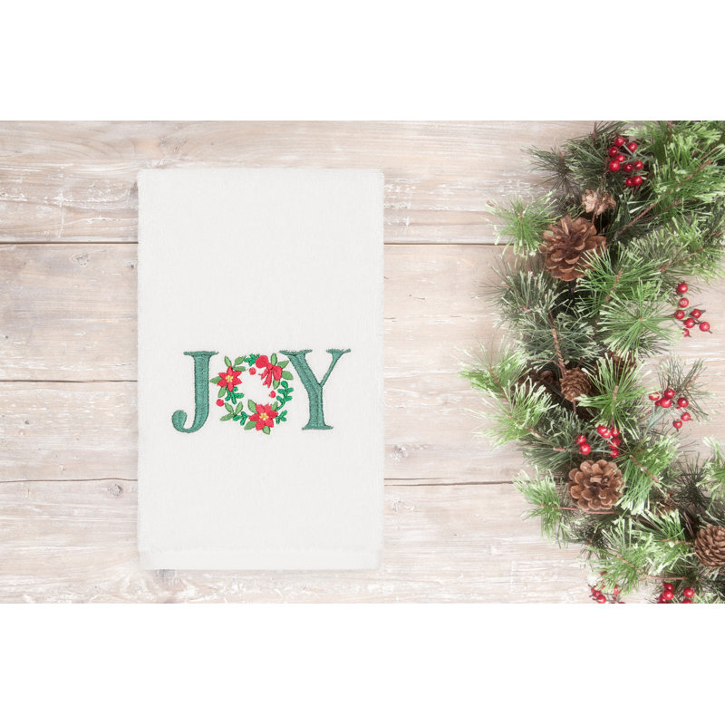 Christmas Midweight Hand Towel, White