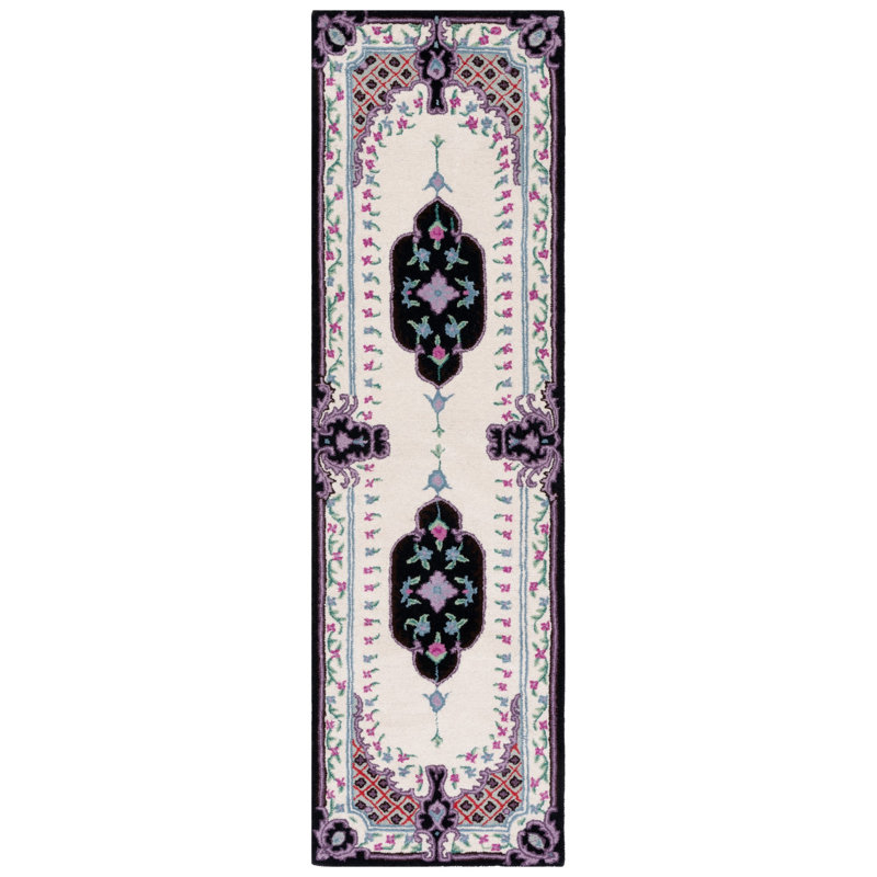 Dalayssa Hand Tufted Wool Floral Rug, Runner 2'3" x 8'