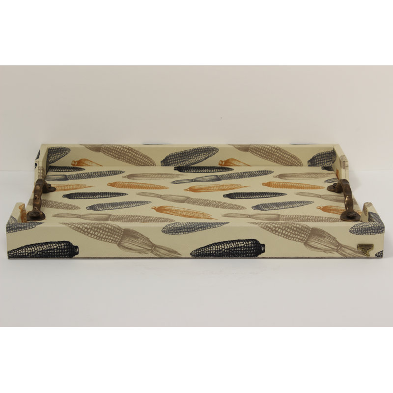 Beige Cornfield 18" Rectangular Serving Tray