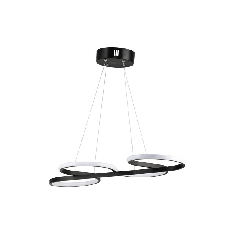 Lustre réglable noir, structure en aluminium, 27,6 po x 14,6 po x 0,8 po | Douille DEL 4000K, 40-60 Watts | Design élégant et moderne pour la salle à manger et les espaces de vie, lumière jaune chaud | Parfait pour la décoration intérieure
