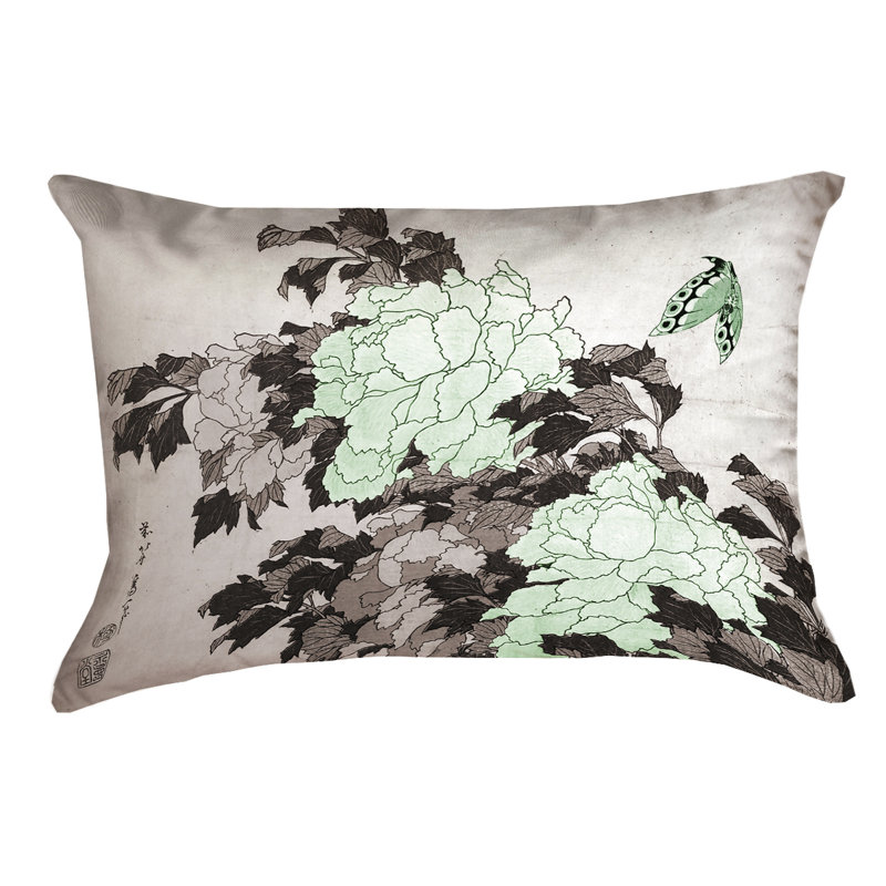 Coussin lombaire rectangulaire Katsushika Hokusai, Vert