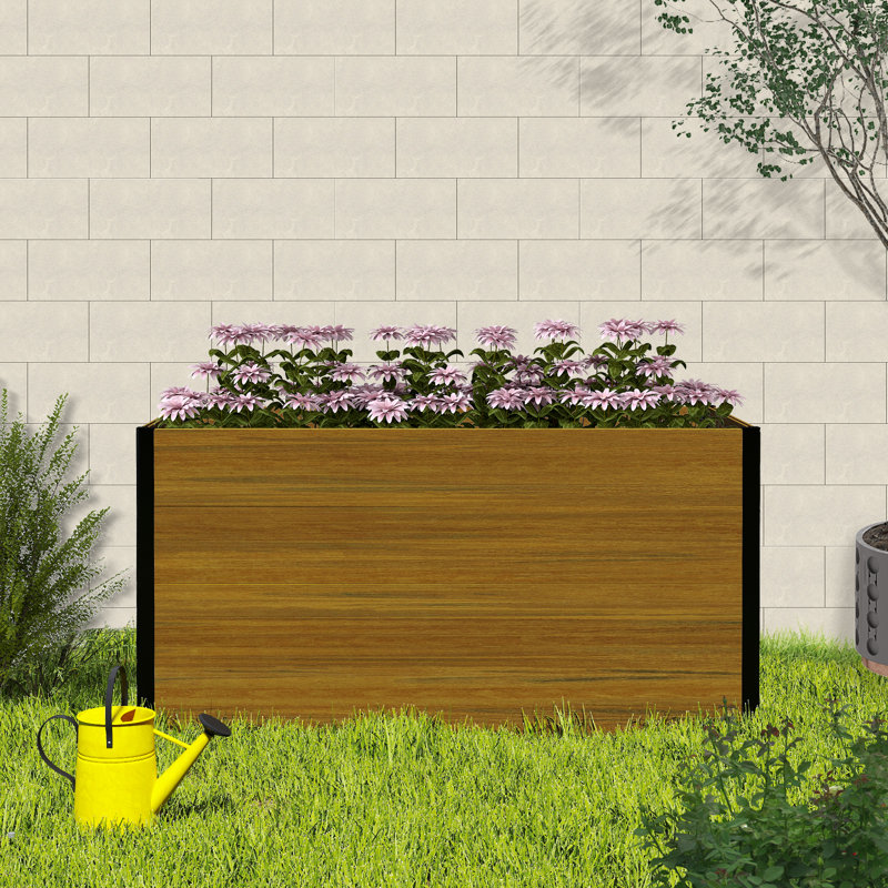 Lit de jardin surélevé rectangulaire en composite 57,9 po x 31,5 po x 30 po (pas de panneau inférieur), Brun