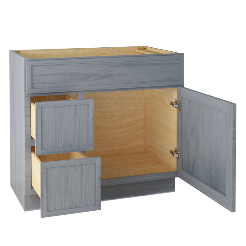 Base de meuble-lavabo simple 36 po seulement, Argent argent