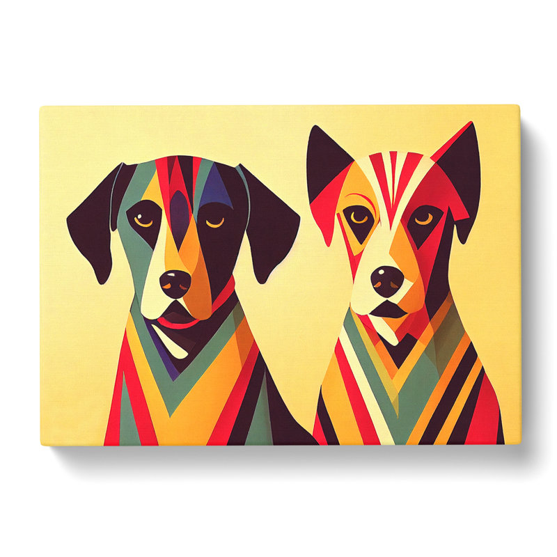 Deco Dogs Abstract - Wrapped Canvas, 35cm H x 50cm W x 3cm D
