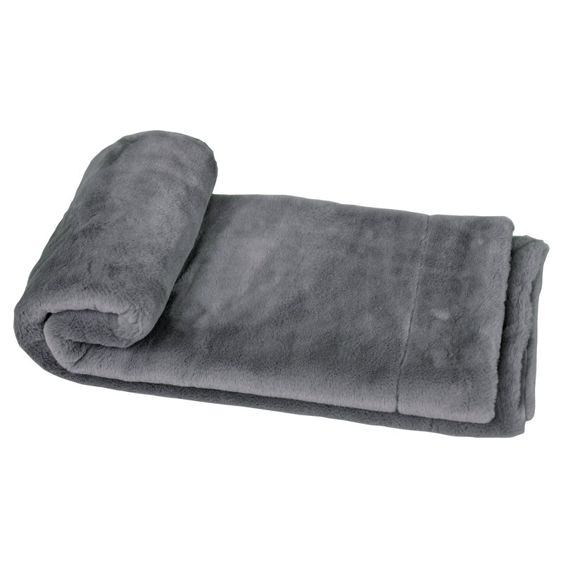 Knitted Throw Blanket, Gray