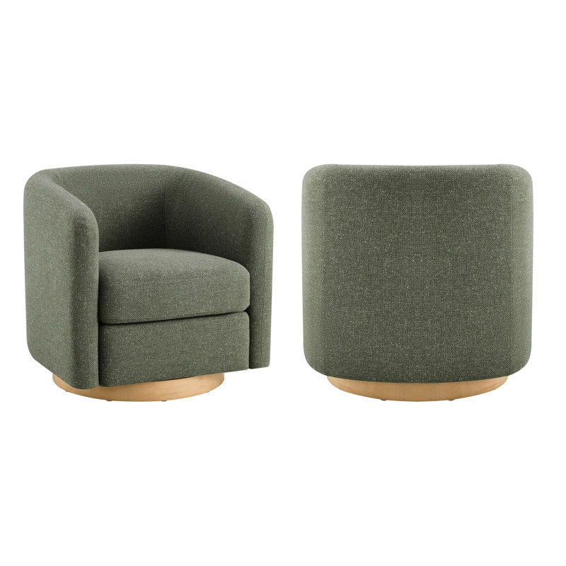 Fauteuil pivotant rembourré Becki Owens for Joss & Main, Polyester brindille
