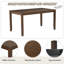 Ensemble de salle à manger moderne pour 6 personnes avec table, 4 chaises et banc pour la cuisine et la salle à manger, noyer-120088660