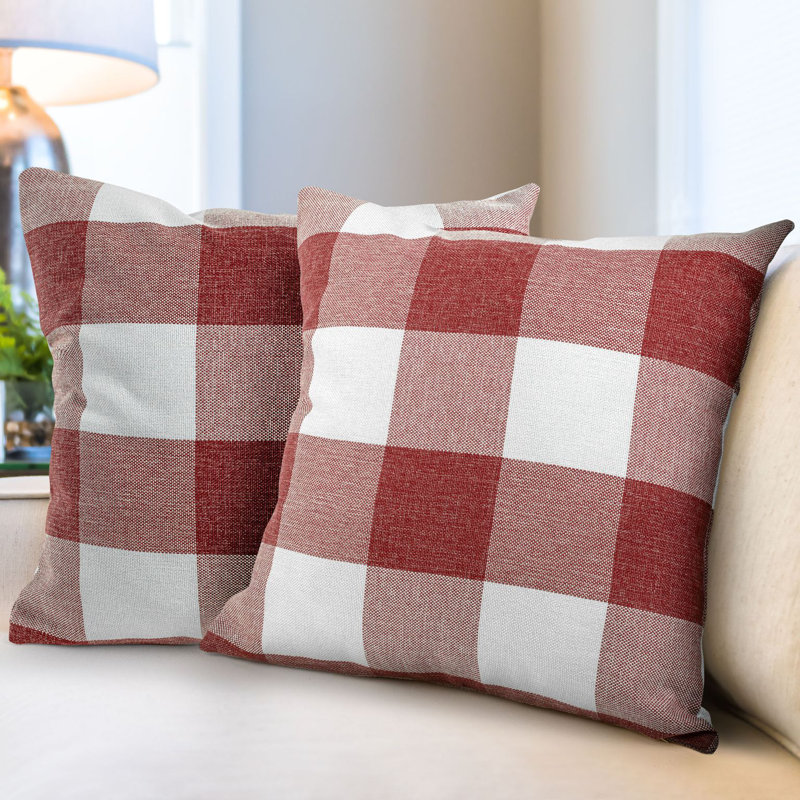 Housses de coussin Zulay Home, Rouge / blanc