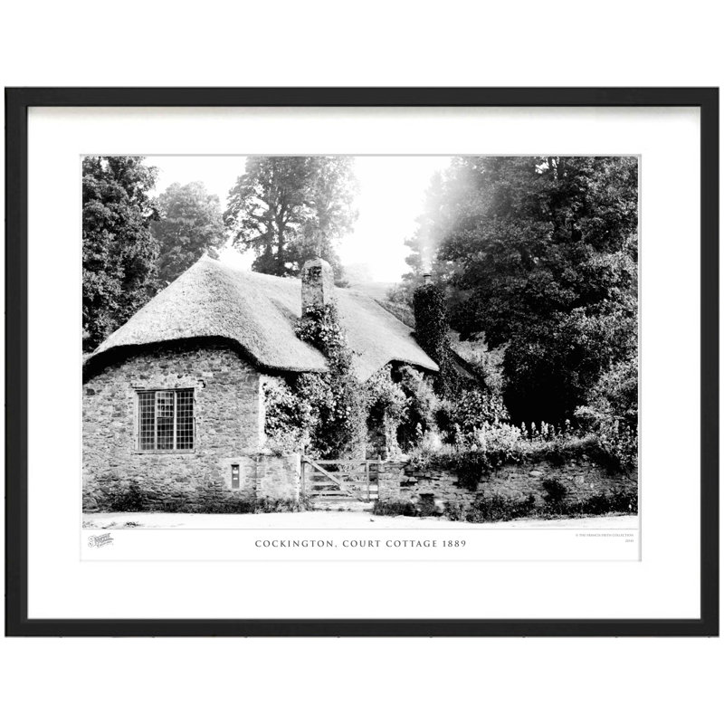 Cockington, Court Cottage 1889 - Single Picture Frame Print, 28cm H x 36cm W x 2.3cm D
