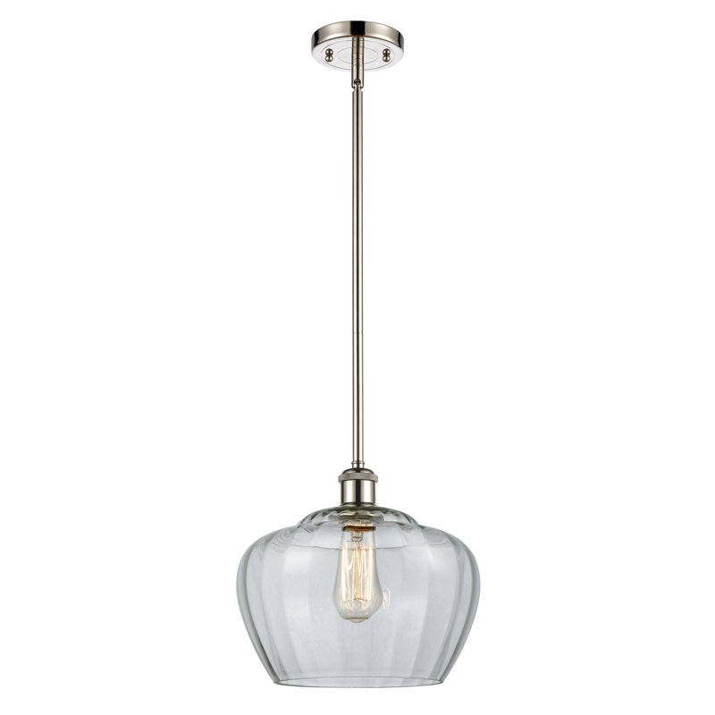 Ballston Fenton 11" - 1 Light 11" Mini Pendant, Polished Nickel, Clear, No Bulb Included