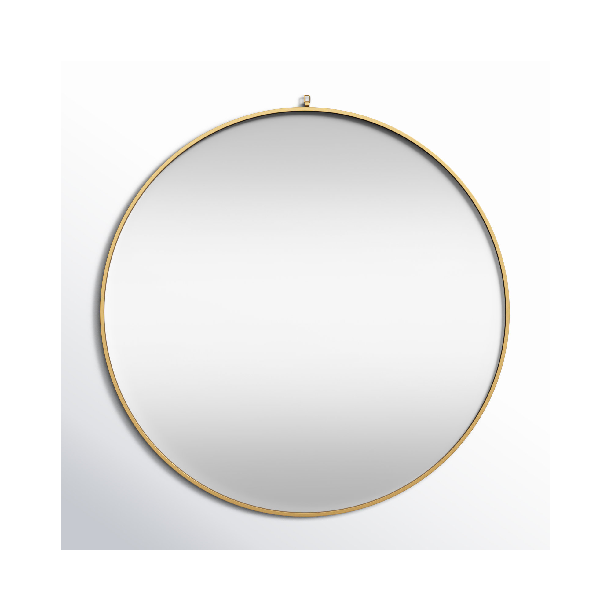 Cassie Metal/Manufactured Wood Round Wall Mirror, White, 42" x 42"
