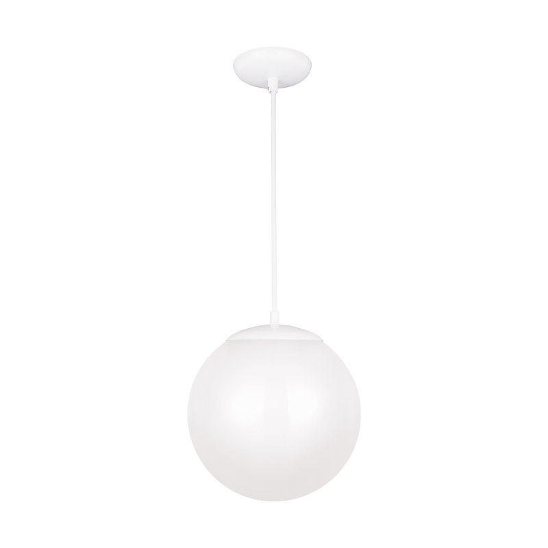 1 - Light Pendant, 12.5" H x 12" W x 12" D, White
