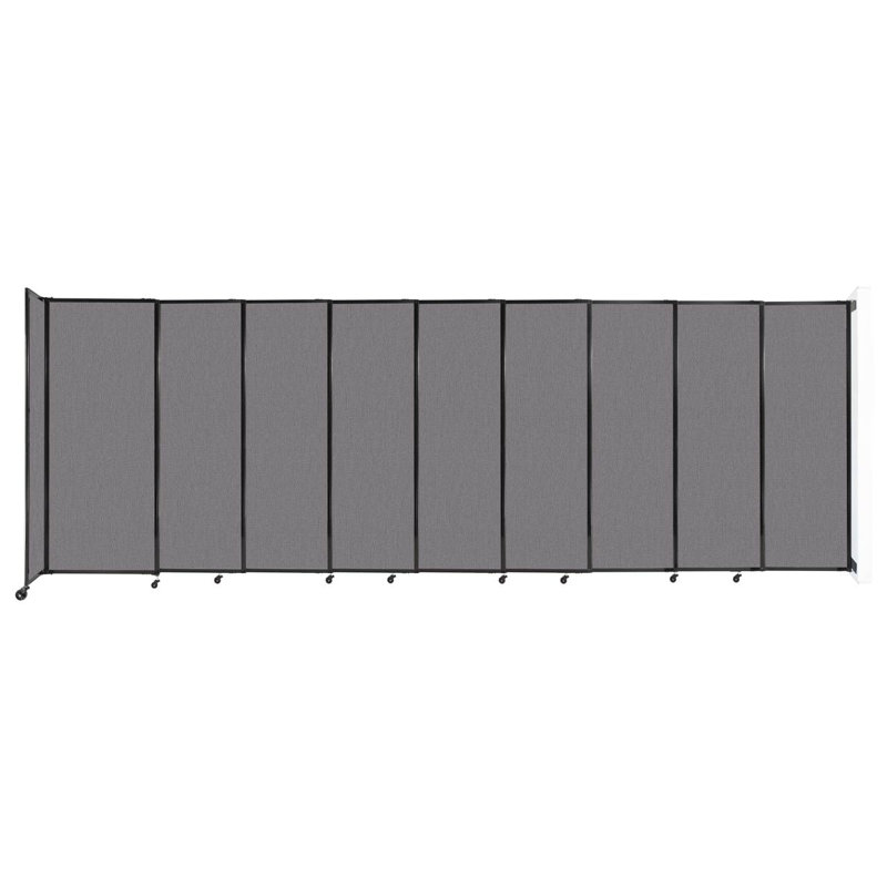 Cloison coulissante 5 pi, H 82 po x l 237 po x P 33 po, Gris / noir
