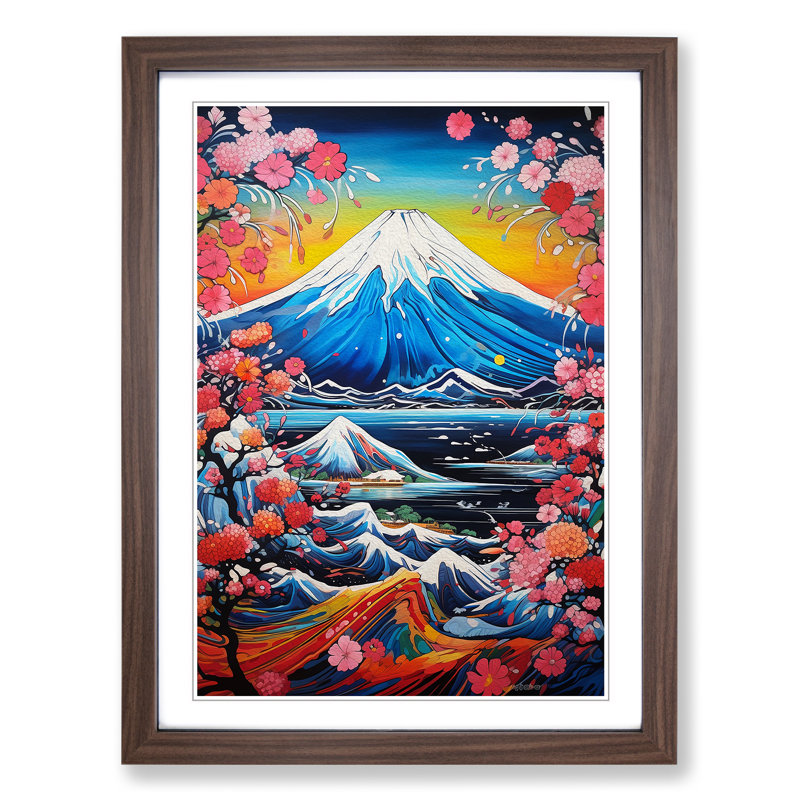 Mount Fuji Abstract No.2 - Framed Print, Walnut, 34cm H x 25cm W x 2cm D
