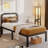 Amylia Black Metal Platform Bed with 40-Inch Solid Wood Headboard, Underbed Storage, Noise-Free Support, No Box Spring Needed-2025536609-2015625709