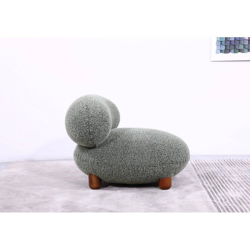 Fauteuil et repose-pieds NOOM, Mélange de polyester gris / laine