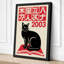 Black Cat, Red Book Japandi 1 Piece Wrapped Canvas Wall Art-47684829-47684826