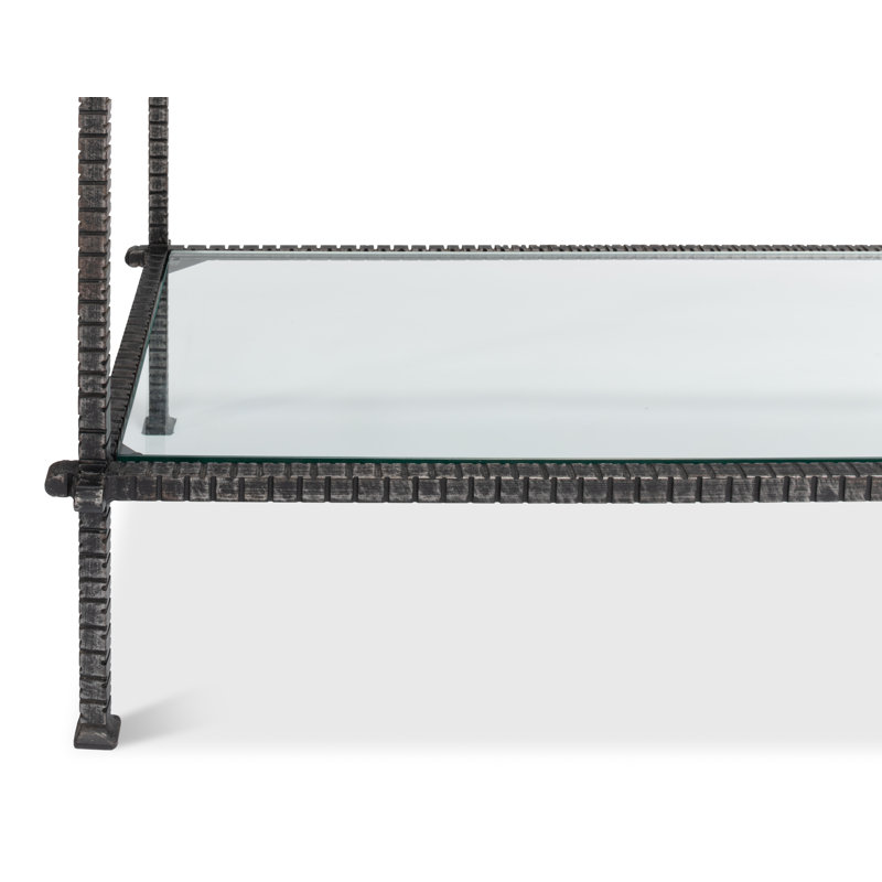 Hand Chased 60'' Glass Top Console Table