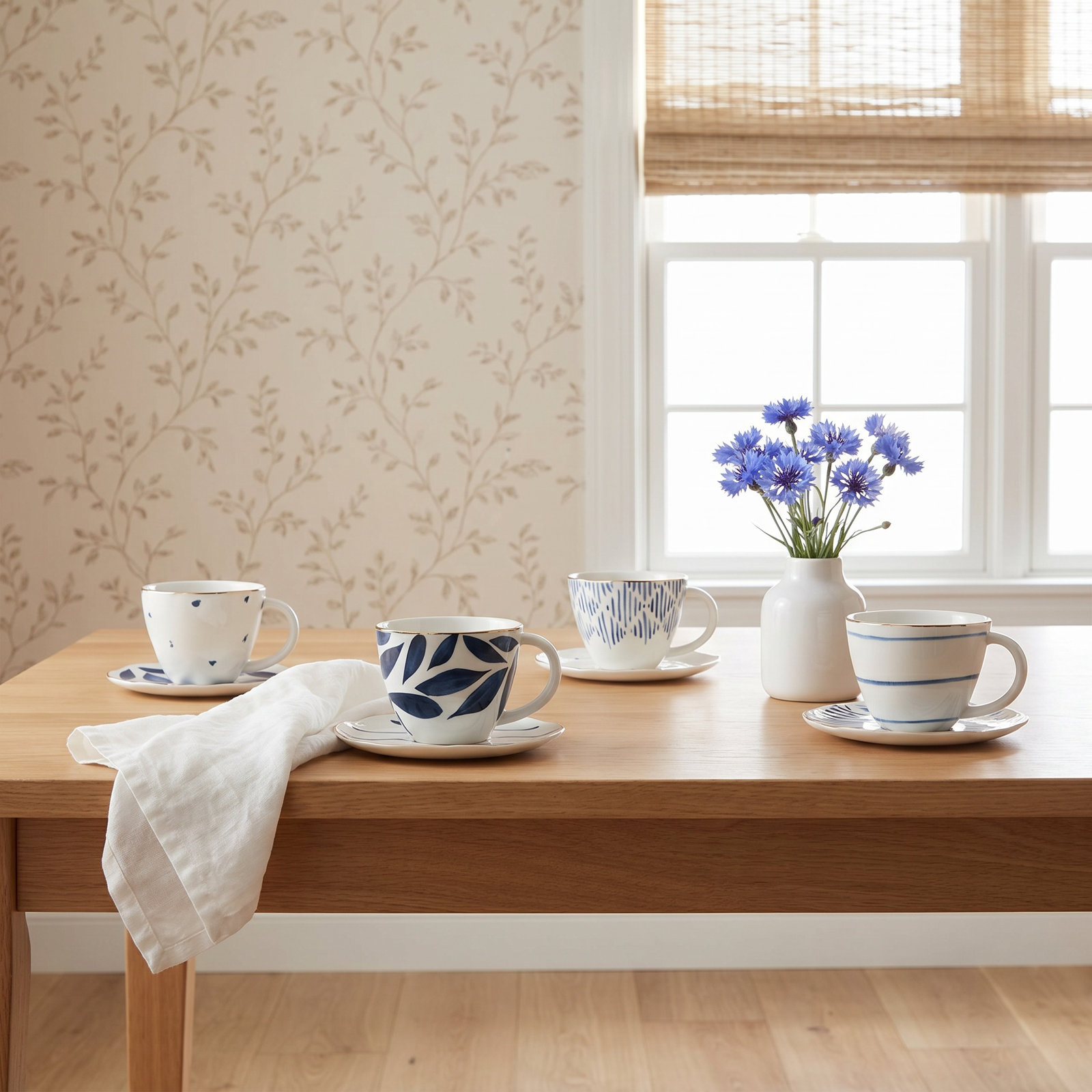 Blue Bay 4 Piece Espresso Cup & Saucer Set